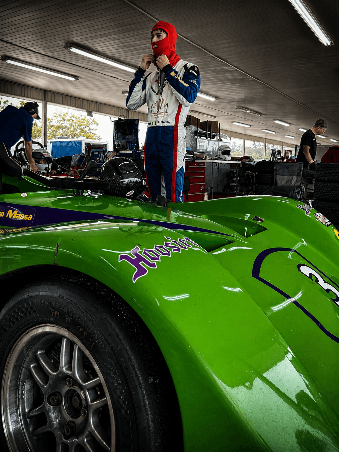 Green SRF3 garage image from Filippo Massa's CMP 2026 race weekend