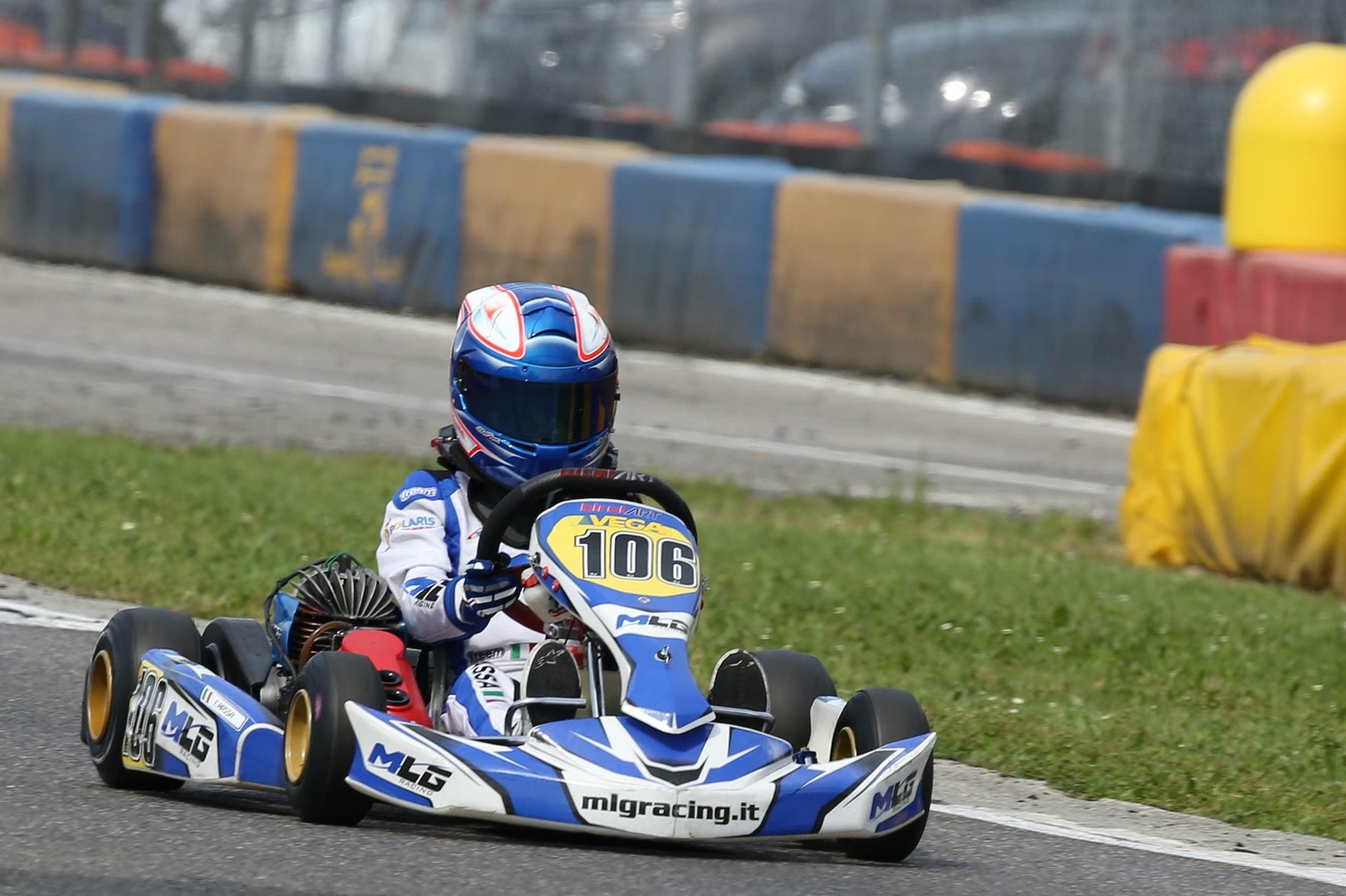 Filippo Massa in early karting action with kart number 106