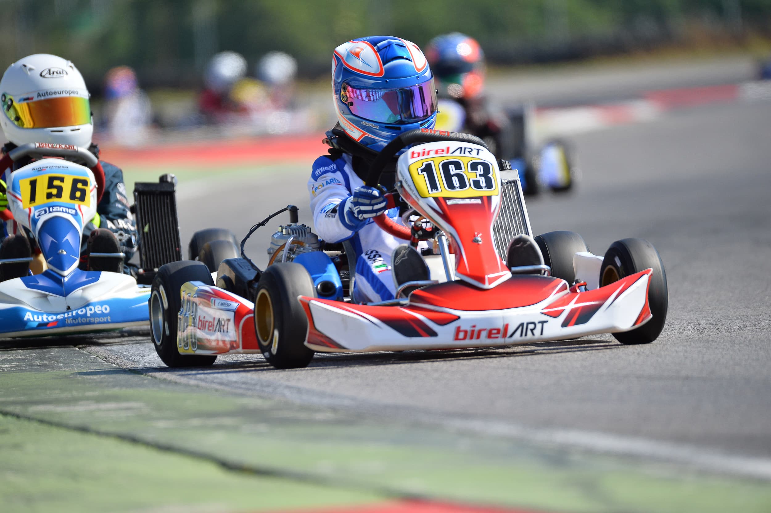 Filippo Massa in close karting racecraft action