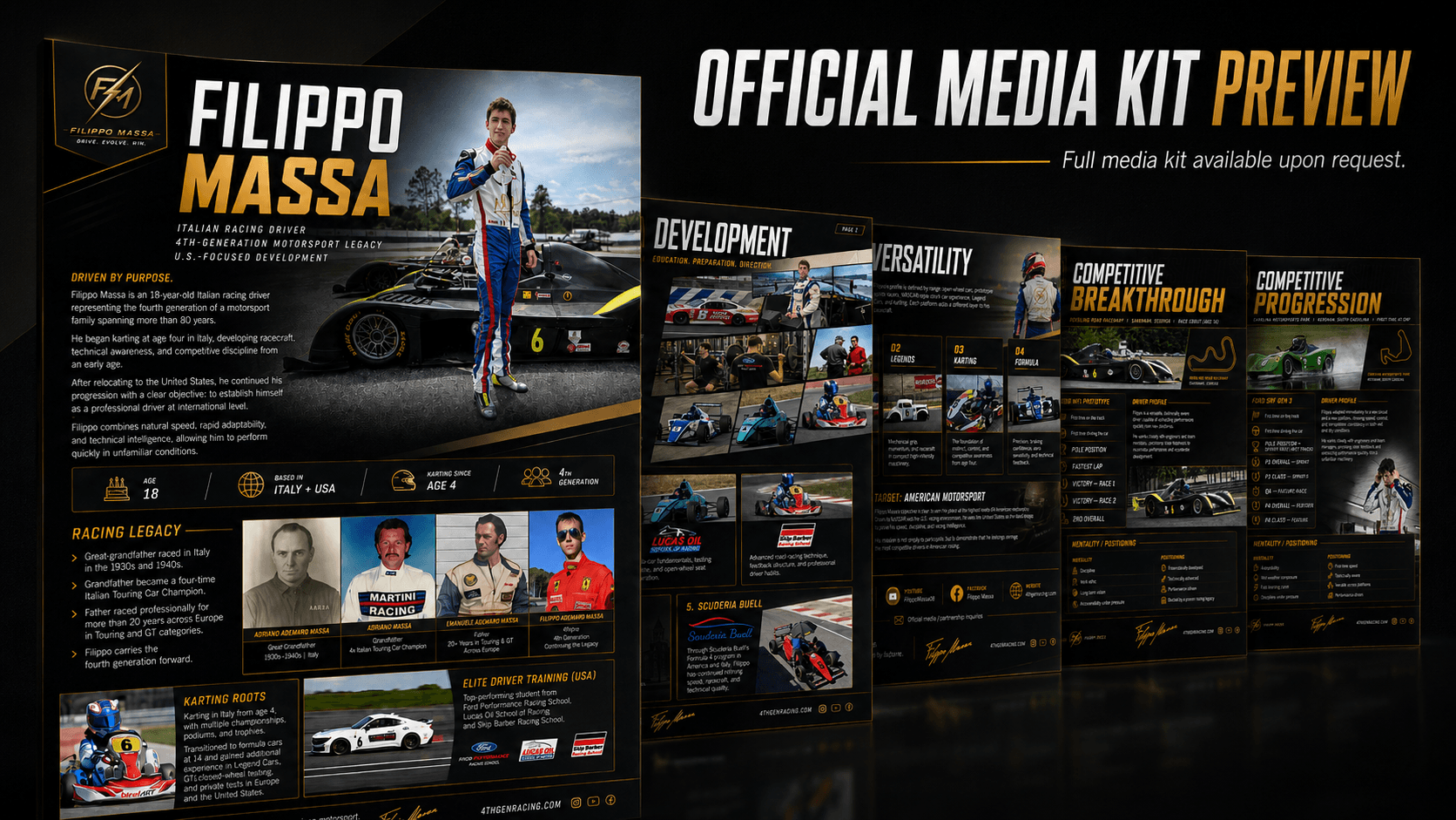 Preview cover of Filippo Massa's official media kit