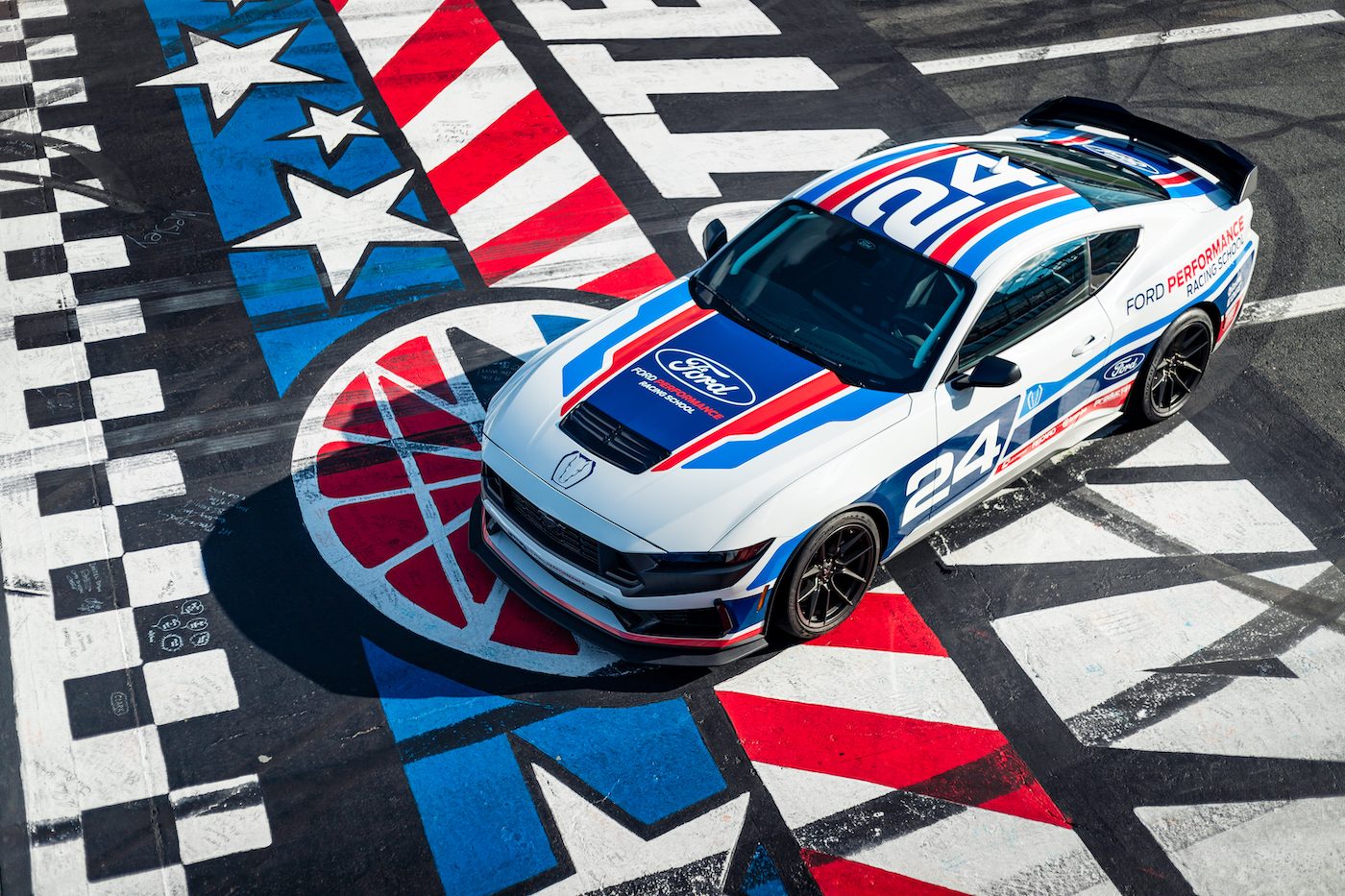 Ford Performance Racing School Mustang from above